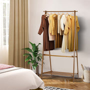 Heavy Duty Wooden Hanging Clothes Garment Rail Corner Open Wardrobe Storage Rack