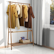 Heavy Duty Wooden Hanging Clothes Garment Rail Corner Open Wardrobe Storage Rack