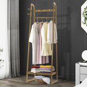 Heavy Duty Wooden Hanging Clothes Garment Rail Corner Open Wardrobe Storage Rack