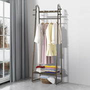 Heavy Duty Wooden Hanging Clothes Garment Rail Corner Open Wardrobe Storage Rack