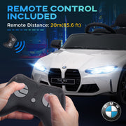 AIYAPLAY 12V BMW M4 Licensed Kids Electric Car w/ Remote, Suspension, White