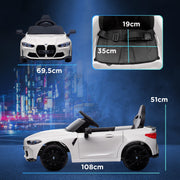 AIYAPLAY 12V BMW M4 Licensed Kids Electric Car w/ Remote, Suspension, White