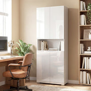 180cm Tall Kitchen Cupboard, Pantry Storage Cabinet, High Gloss White