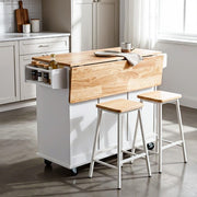 Kitchen Island on Wheel Rolling Storage Trolley with Extendable Gzghqoximrmzcrab