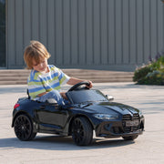 AIYAPLAY 12V BMW M4 Licensed Kids Electric Car w/ Remote, Suspension, Black