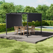 Garden Pergola Retractable Roof Canopy 3x3m Roll Up Side Outdoor Gazebo Shelter