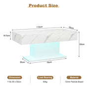 LED Coffee Table High Gloss Rectangle Center Table Modern Living Room Furniture