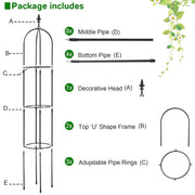 1x,2x Outdoor Garden Metal Obelisk Climbing Plant Support Frame Trellis 1.7M