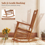 Outdoor Patio Wood Rocking Chair High-Back Poplar Wood Rocker