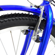 24 Inch Adult Trike Tricycle Foldable 3 Wheel Bike 7-Speed With Basket Blue UK