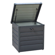 200L Galvanised Steel Outdoor Garden Tool Storage Chest Utility Cushion Box Shed