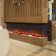 Electric Fireplace 3 Sided Panoramic Fire 70 inch Standing Insert LED Flames