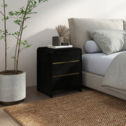 Black 3 Drawer Bedside Table - Meridian Black Range