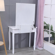 Dressing Table With LED Lights Mirror Stool Set Makeup Desk Vanity Table Bedroom