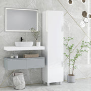 High Gloss Slimline Bathroom Tallboy Free Standing Cabinet Tall Storage Cupboard