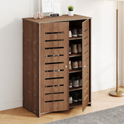 5 Tier Wooden Shoe Rack Storage Shelf Unit Cabinet Organiser Footwear Stand