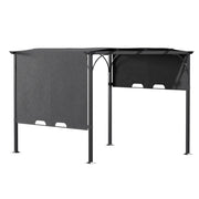 Garden Pergola Retractable Roof Canopy 3x3m Roll Up Side Outdoor Gazebo Shelter