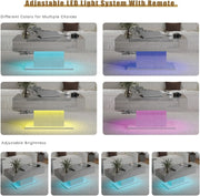High Gloss LED Coffee Table Cocktail Center Table Modern Living Room Rectangle