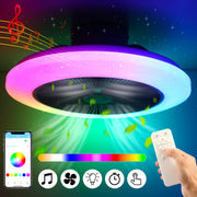 Ceiling Fan with Lighting RGB LED Lights Adjustable Wind Speed Remote Control UK