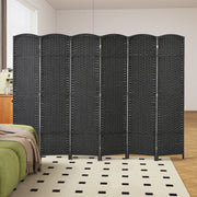 6 Panel Folding Room Divider, Privacy Screen, 240 x 170cm, Black