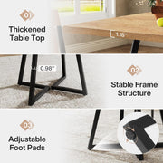 Square Dining Table for 4, 80cm Industrial Kitchen Dinner Table with Metal Base