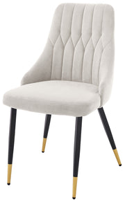 4 Velvet Dining Chairs Gold Tip Legs Beige Grey Blue Black velvet luxury