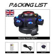 200W RGBW 6 Arms Rotate Laser Light DJ Stage Effect Party Club Gobo Disco Lights