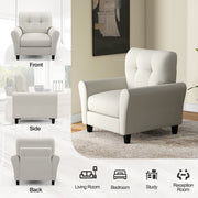 Tufted Upholstered Living Room Chair Reading Armchair-Beige
