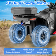 6V Kids Electric Quad Bike Toddler Ride-On Toy Car with Music-Black