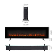 Electric Fireplace LED Wall Mount Inset 9 Flame Fire Remote Heater Stove 40 inch