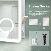 Illuminated Bathroom Mirror With LED light Bluetooth Shaver Socket Demister