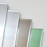 Green & Mocha Glass Art Deco Fan Wall Mirror 75cm x 68cm