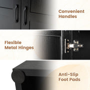 Tall Kitchen Larder Cupboard Storage Pantry Black Freestanding Utility Cabinet