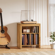 Modern Large Wood Record Player Stand with Vinyl Record Storage for Living Room