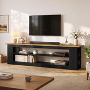 71-Inch Farmhouse Extra Long TV Stand with Storage Shelves for TVs up to 80 Inch
