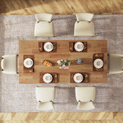 63-Inch Rectangular Dining Table for 4-6, Farmhouse Kitchen Table with Tabletop