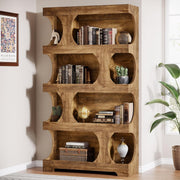 4-Tier Large Wooden Bookshelf 70.8'' Tall Modern Bookcase Open Display Storage