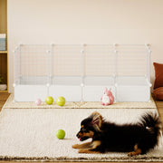 24 Panels DIY Pet Fence Playpen Puppy Dog Cat Animal Cage Metal Outdoor Indoor