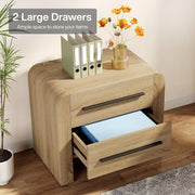 Wooden Nightstand with 2 Drawers, 27.55