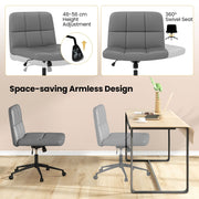 Criss Cross Chair PU Leather Upholstered Cross-legged Chair-Grey