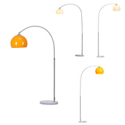 Curved Floor Lamp Standard Living Room Light Retro Domed Shade without LED Bulb