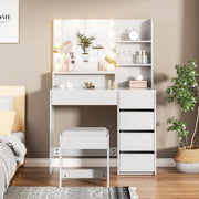 Dressing Table With 5 Drawers LED Mirror Set Makeup Desk Vanity Table Tgjvccszjd