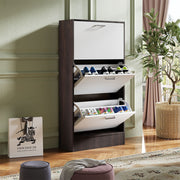 3 Drawer Shoe Cabinet Storage Cupboard Wooden Stand Rack Organiser Footwear Unit