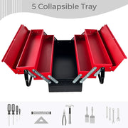 Metal Cantilever Toolbox Heavy Duty 5 Tray Toolbox Storage Tool Box 43x22x21cm