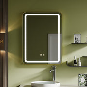 60x80cm Wall Bathroom Mirror with Illuminated LED Lights Touch Contorl Demister