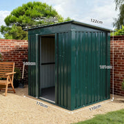 Metal Garden Shed 6 X 4ft Outdoor Yard Storage Tool House Slide Door &VENT GREEN
