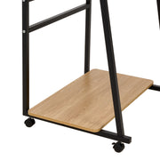Computer Desk w/ Bottom Shelf,Rolling Study Desk PC Laptop Table for Home Office
