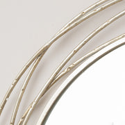 Large Round Silver Swirl Mirror spiral circle luxe glam art deco wall decor
