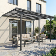 Outdoor Patio Gazebo Pergola, Aluminum Post, 4.35 x 3 m PC Roof