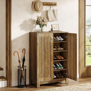 5-Tier Shoe Cabinet with Doors, Modern Wooden Shoe Rack Organizer for Entryway